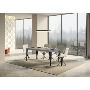 Table extensible 90x180/284 cm Paxon Premium Gris Béton cadre Anthracite