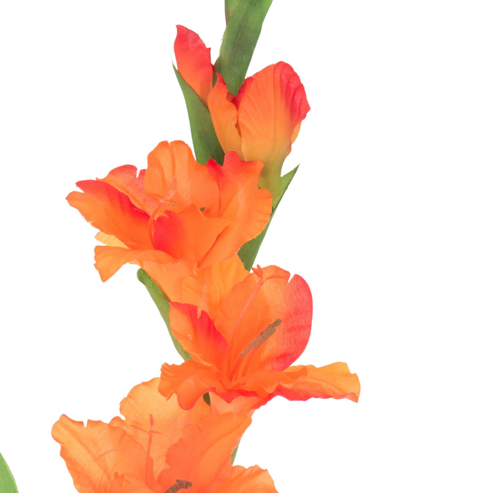 Fiore Di Gladiolo Mini. Altezza 74 Cm - Pezzi 12 - 13X74X7cm - Colore: Arancio - Bianchi Dino - Fiori Artificiali