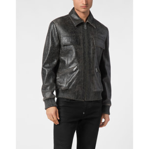 PHILIPP PLEIN Leather Bomber