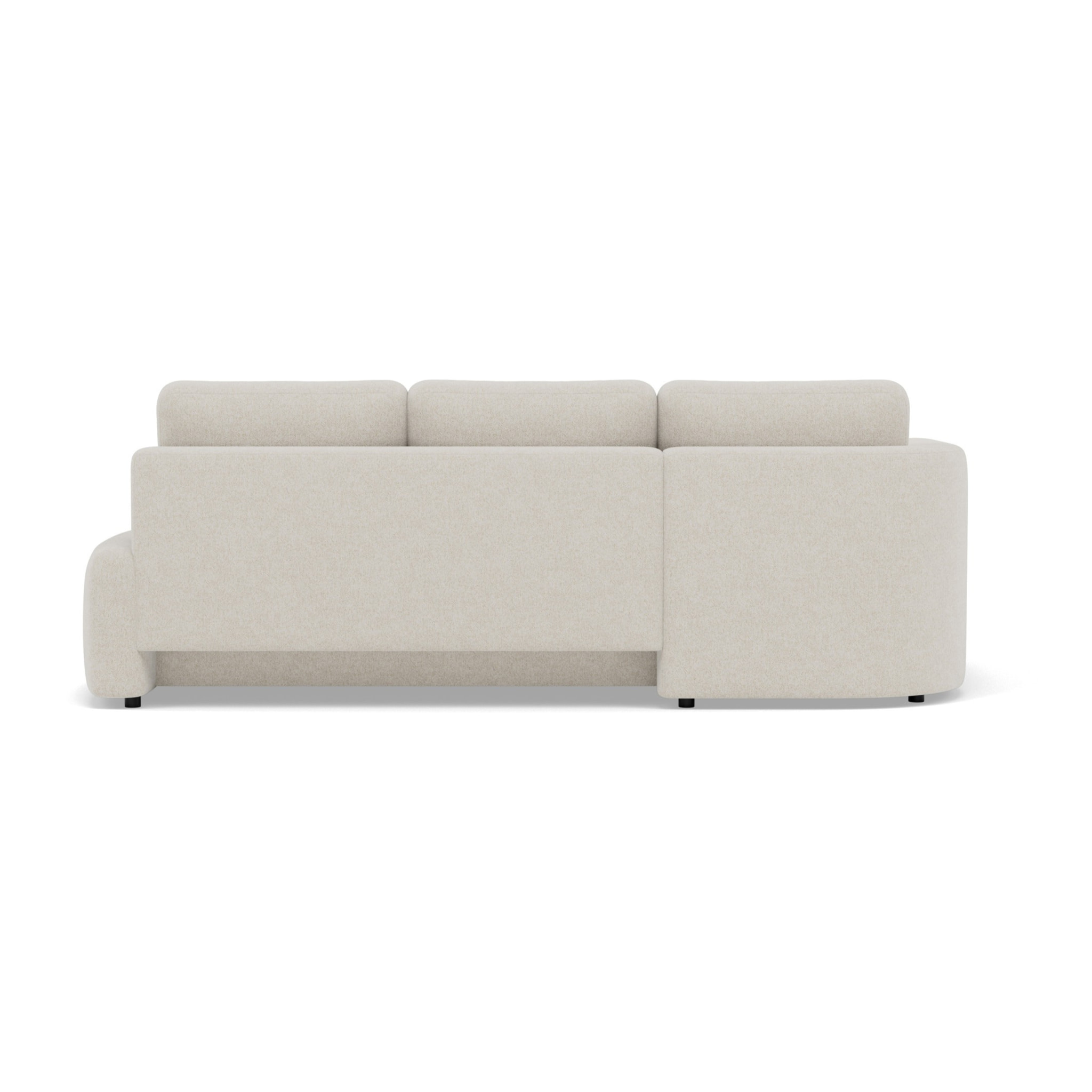 Mahina - canapé d'angle gauche 4 places convertible avec coffre en tissu texturé - Beige
