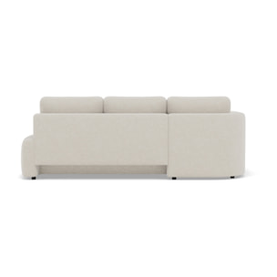 Mahina - canapé d'angle gauche 4 places convertible avec coffre en tissu texturé - Beige