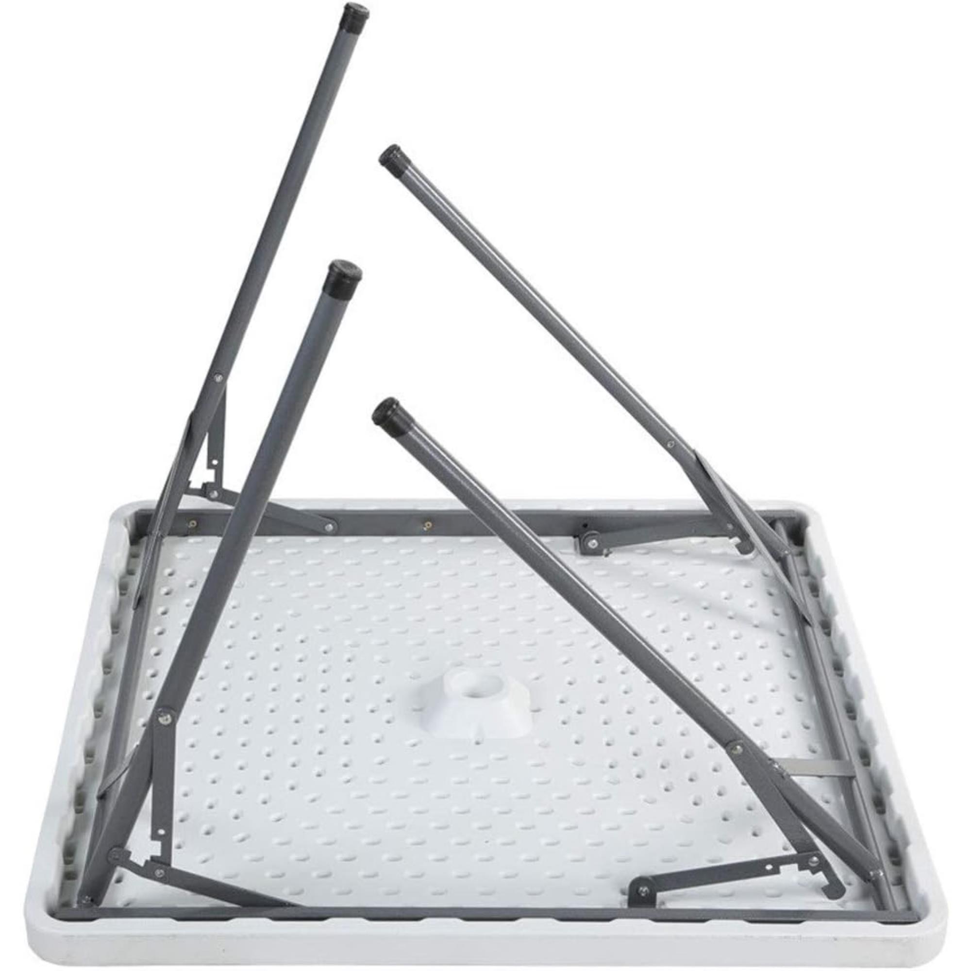 Well Home Mesa plegable foramto cuadrado de polietileno 88x88x74cm