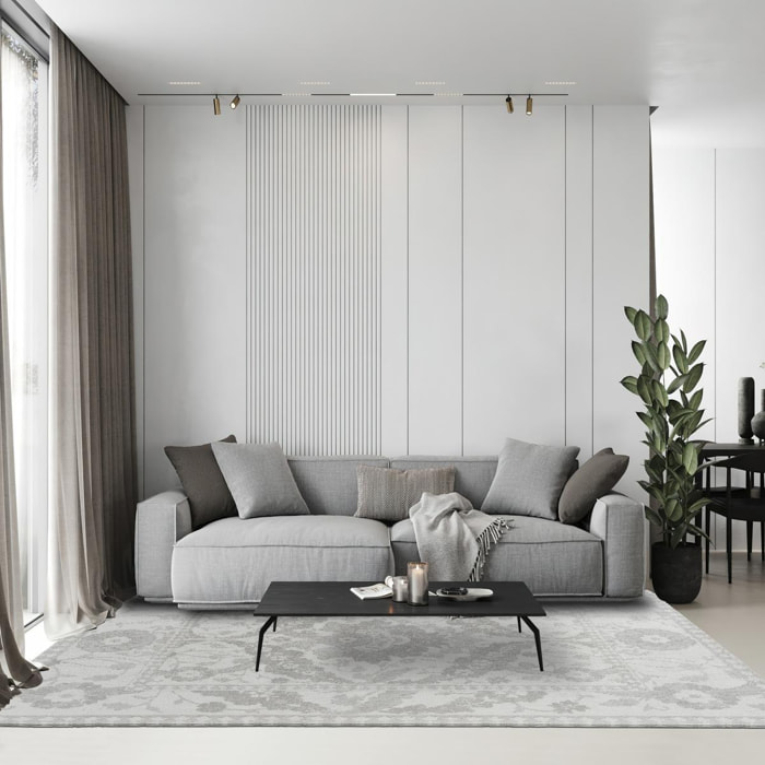 Tapis salon et chambre fait main en coton motif floral CHICDOUB