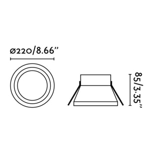 SON 220 Empotrable blanco 24W luz cálida