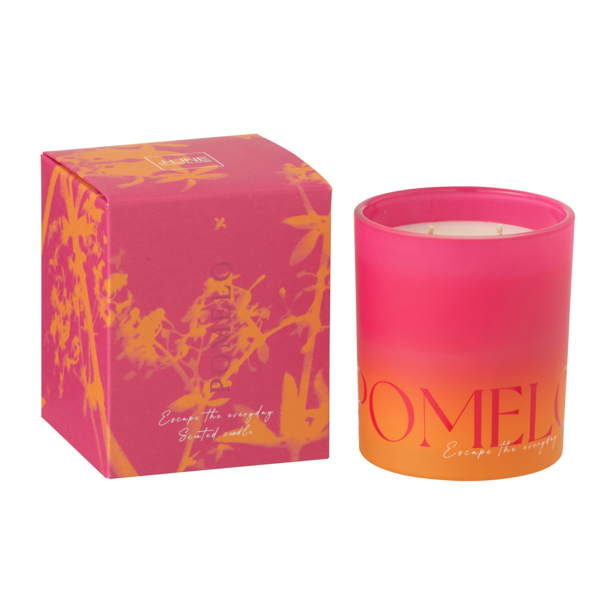 J-Line Bougie Parfumée Oasis - Summer In The Air - verre - orange/rose - large