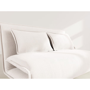 Candice - Banquette 2 places convertible clic-clac en velours côtelé - Beige