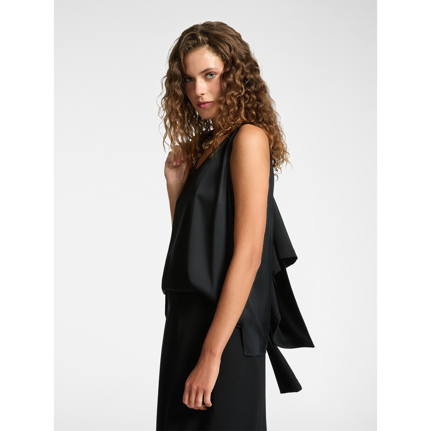 Elena Mirò - Top in raso - Nero