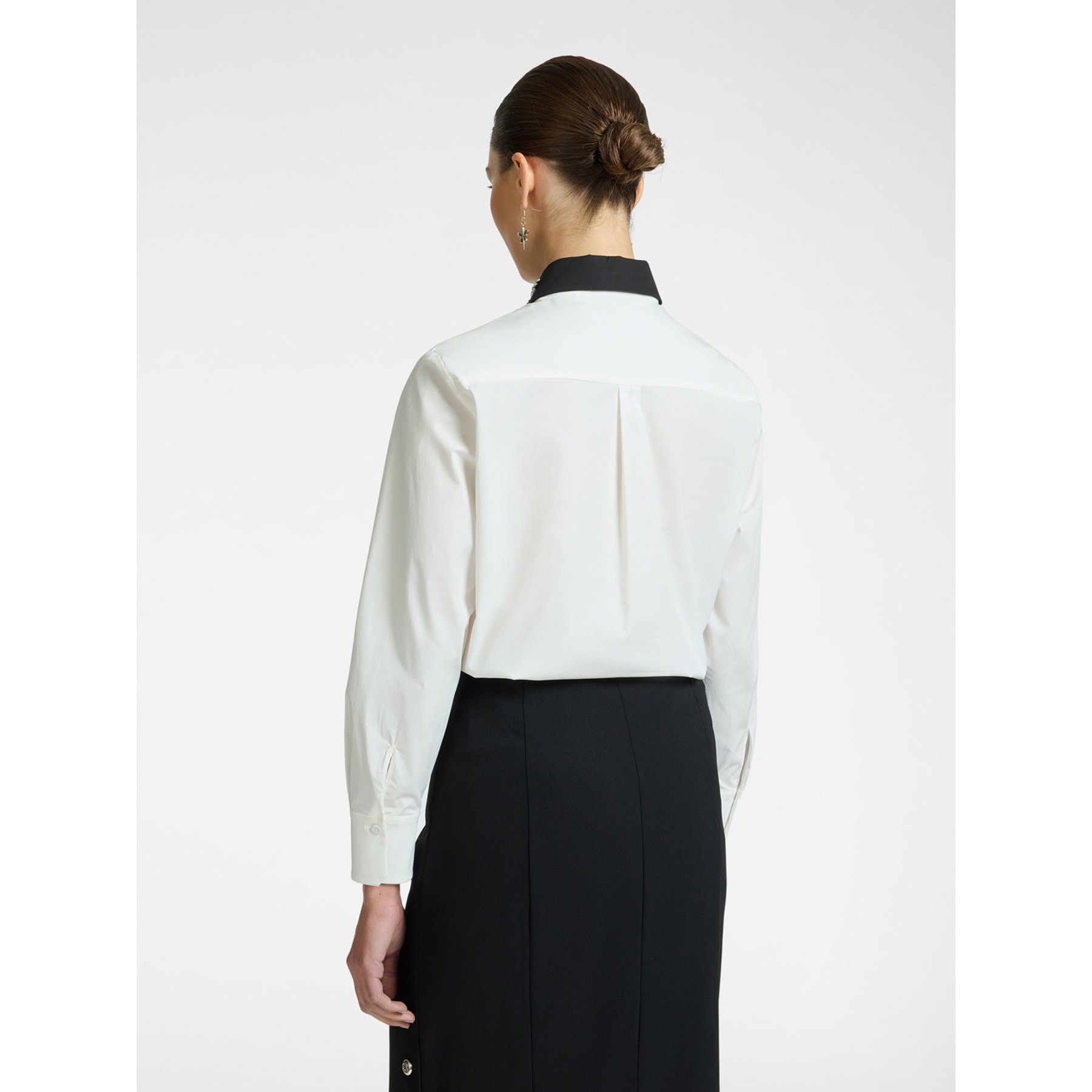 Elena Mirò - Camisa con cuello bordado - Blanco