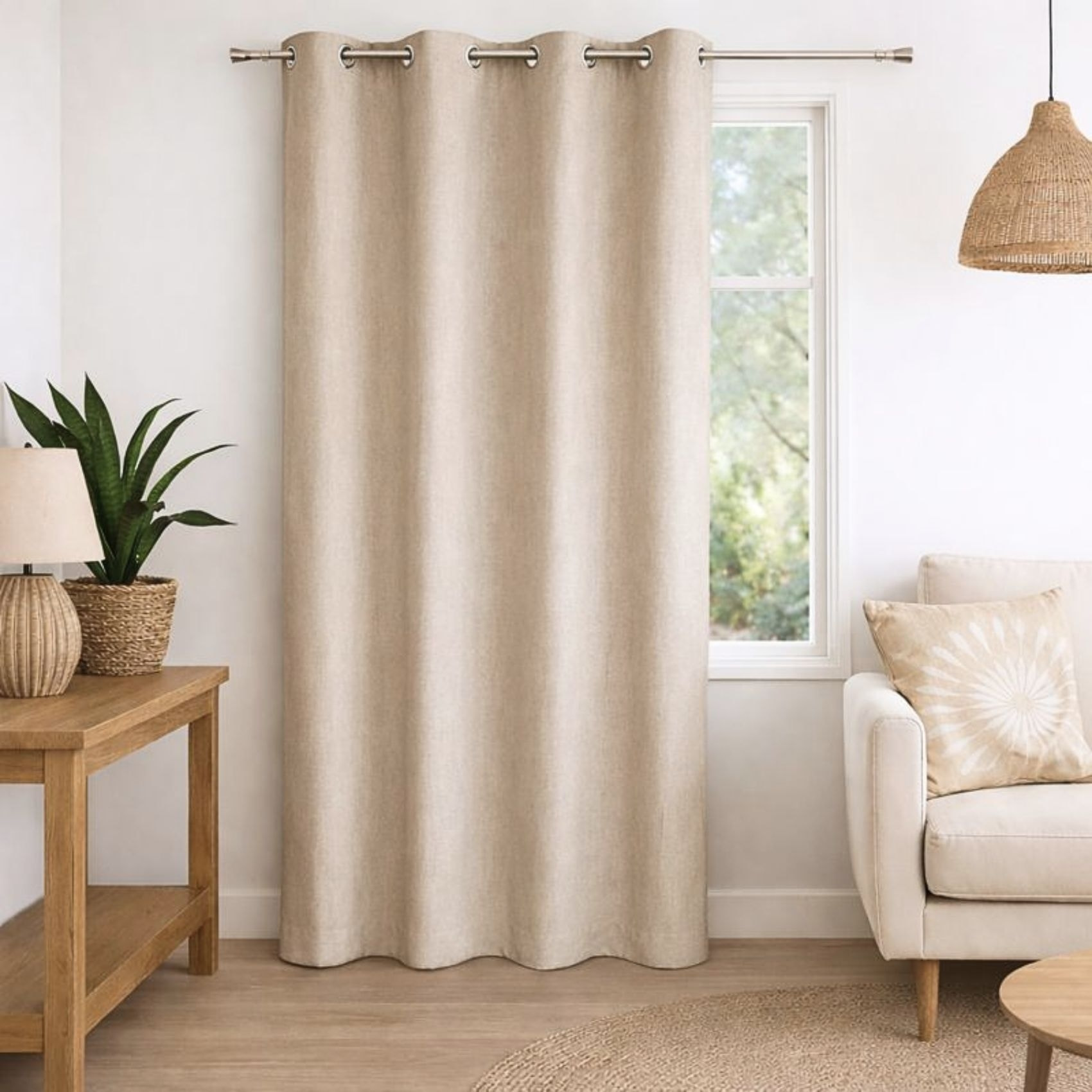 Rideau 100% occultant  - Effet chiné - Lin