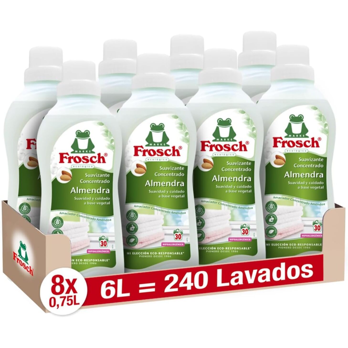 Pack X8 Suavizante almendras Frosch 750 ml