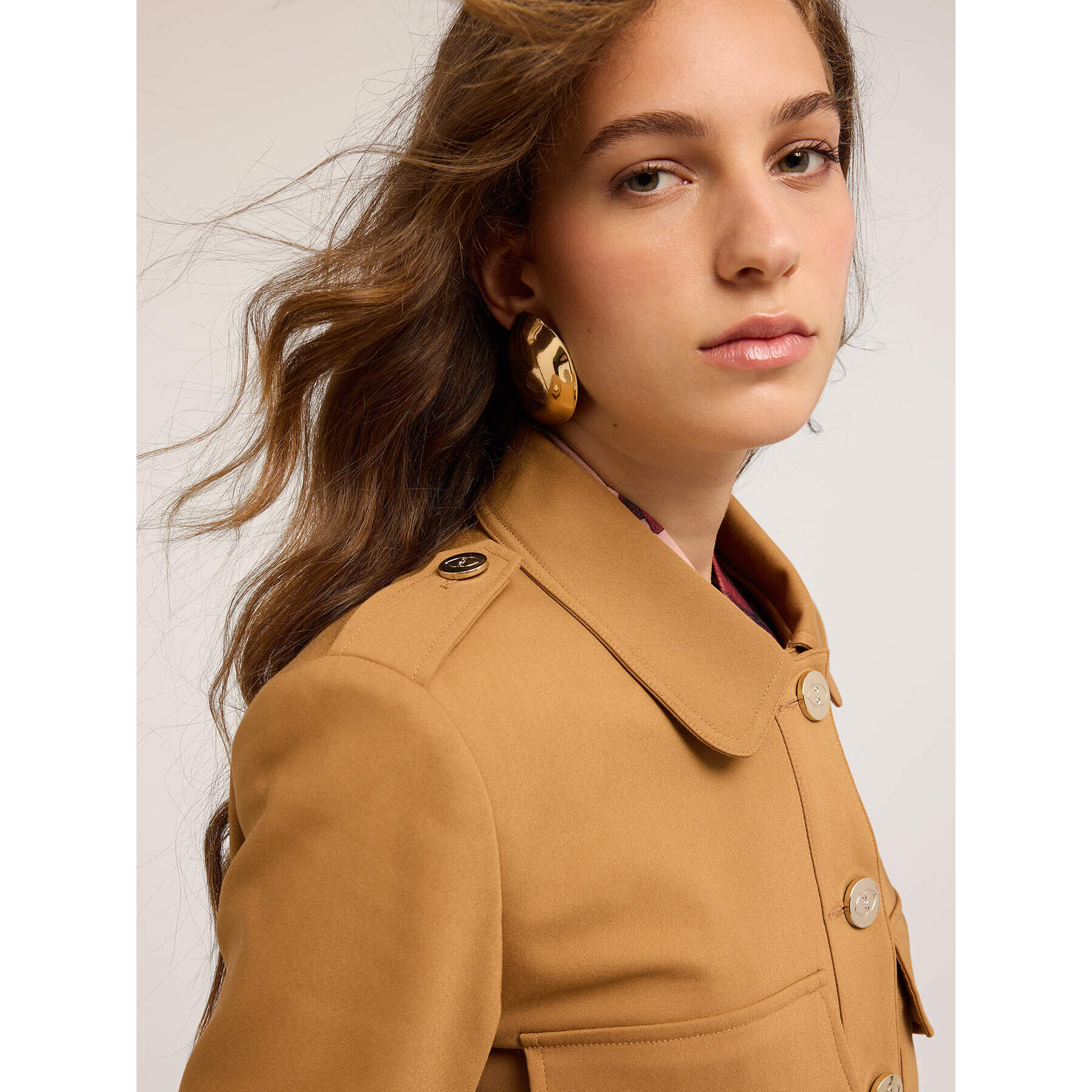 Motivi - Giacca cropped con tasche - Beige