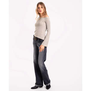 Top de mujer con manga larga y brillo