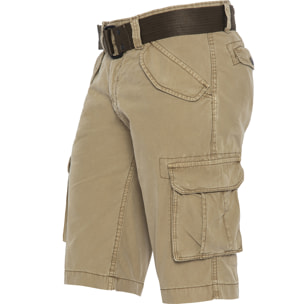 BERMUDA ARMY MULTIPOCKET CON CINTURA SCHOTT BEIGE