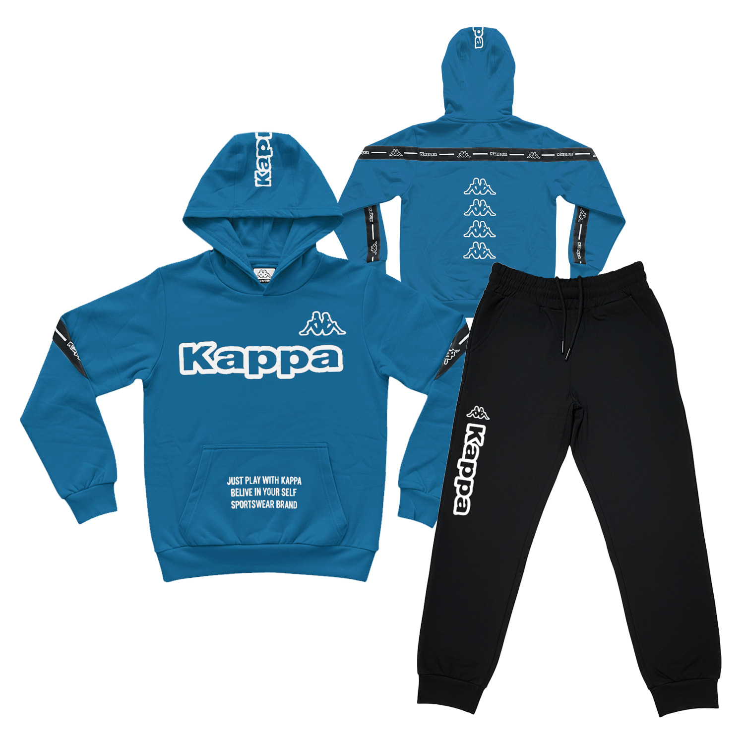 Tuta Bimbo KAPPA 3 - 7 Anni Cotone Felpato