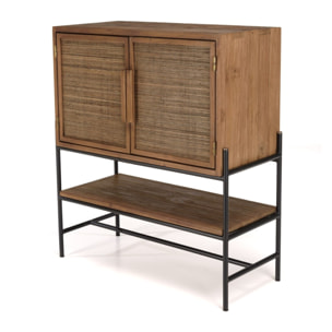 SIXTINE - Buffet 2 portes en bois de teck recyclé