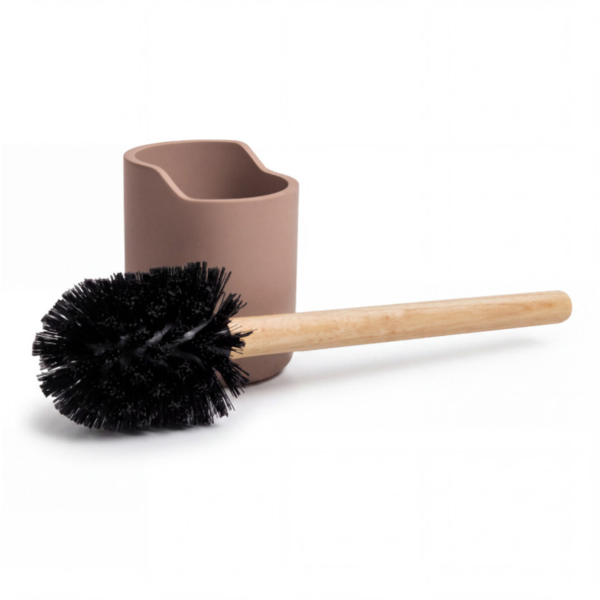 Brosse wc avec support Polyrésine & bois SYBELLA cappuccino Spirella