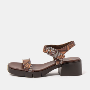 Sandalias con tacón 2060 FANTASY LINES BROWN / VARSOVIA color Lines brown
