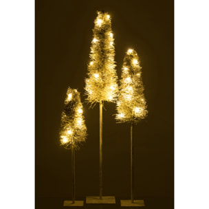 J-Line décoration sapin de Noël Branches - rotin - blanc - large - LED