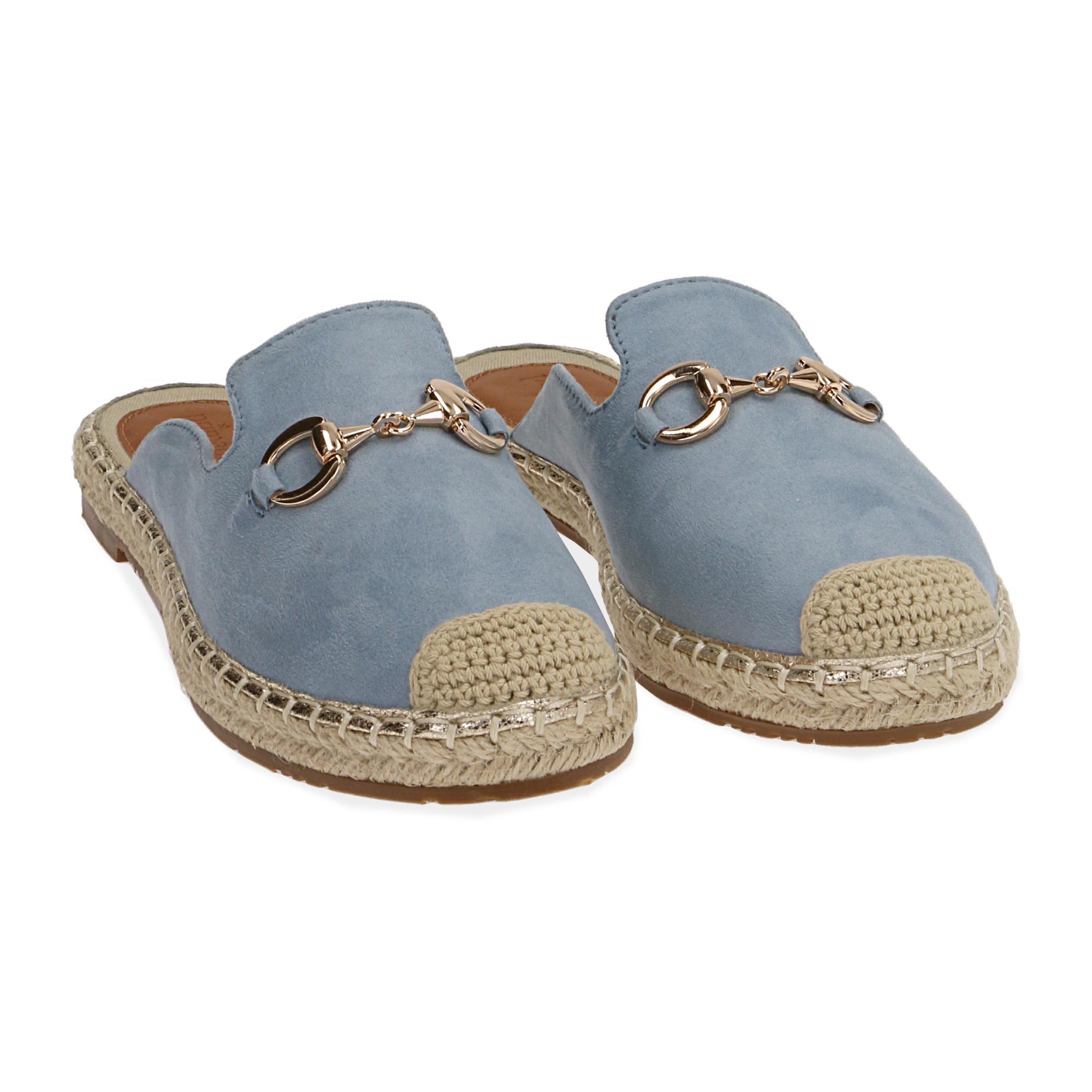 Espadrillas celeste in microfibra