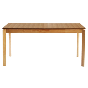 Table extensible rallonges intégrées rectangulaire en bois clair frêne L160-210 cm BONAVISTA