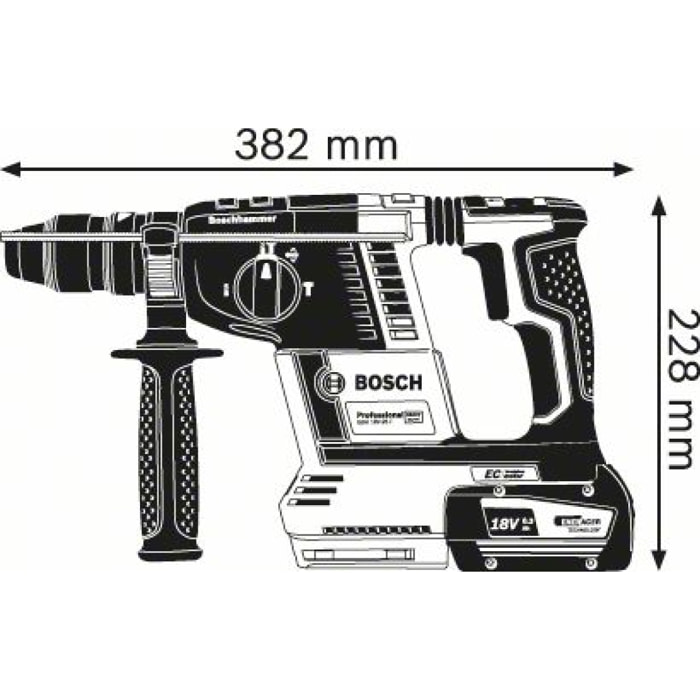 Perforateur GBH 18V-26 L-Boxx BOSCH - 0611909001