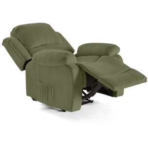 Armand - fauteuil relax électrique en velours côtelé - Vert