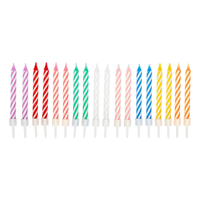 Bougie d'anniversaire multicolores 20 pièces