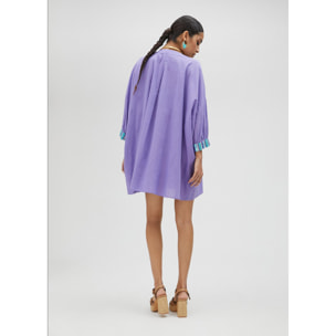 Abito kurta viola con tasche