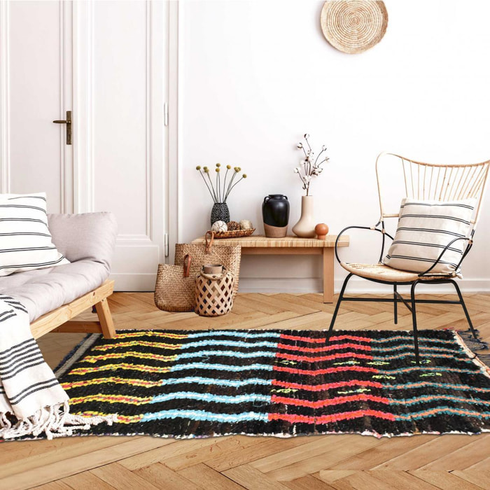 Authentique tapis Berbère Becharouite, entièrement noué main au Maroc