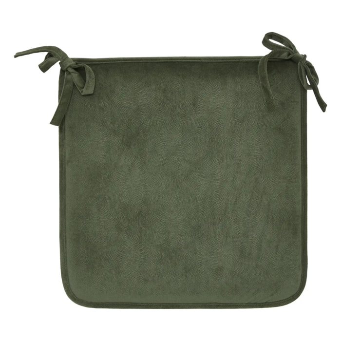 Galette de chaise Lilou vert Kaki 38x38cm