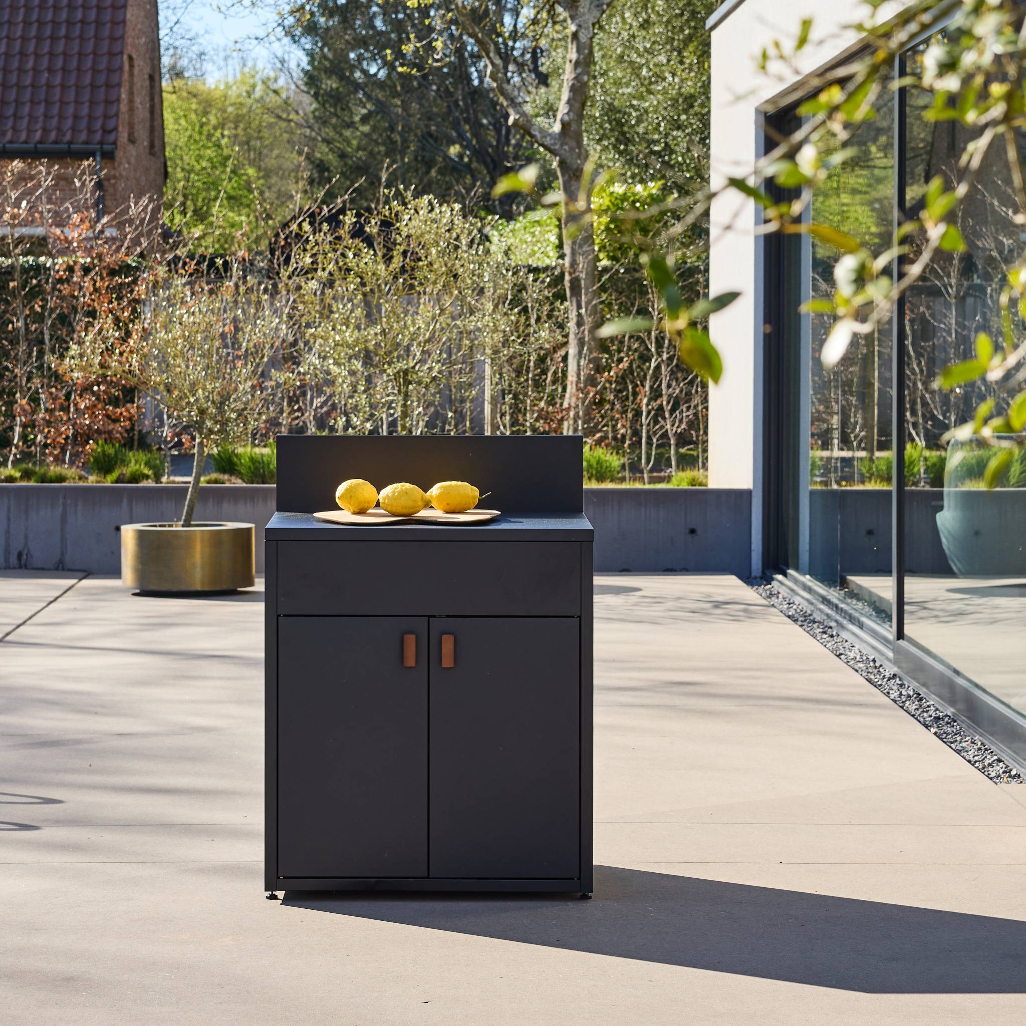 Module de cuisine extérieure acier 2 portes L80cm THIRA