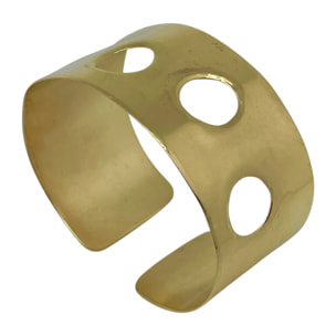 Brazalete pulsera ancha latón Hole dorado chapado Gloria Mago design