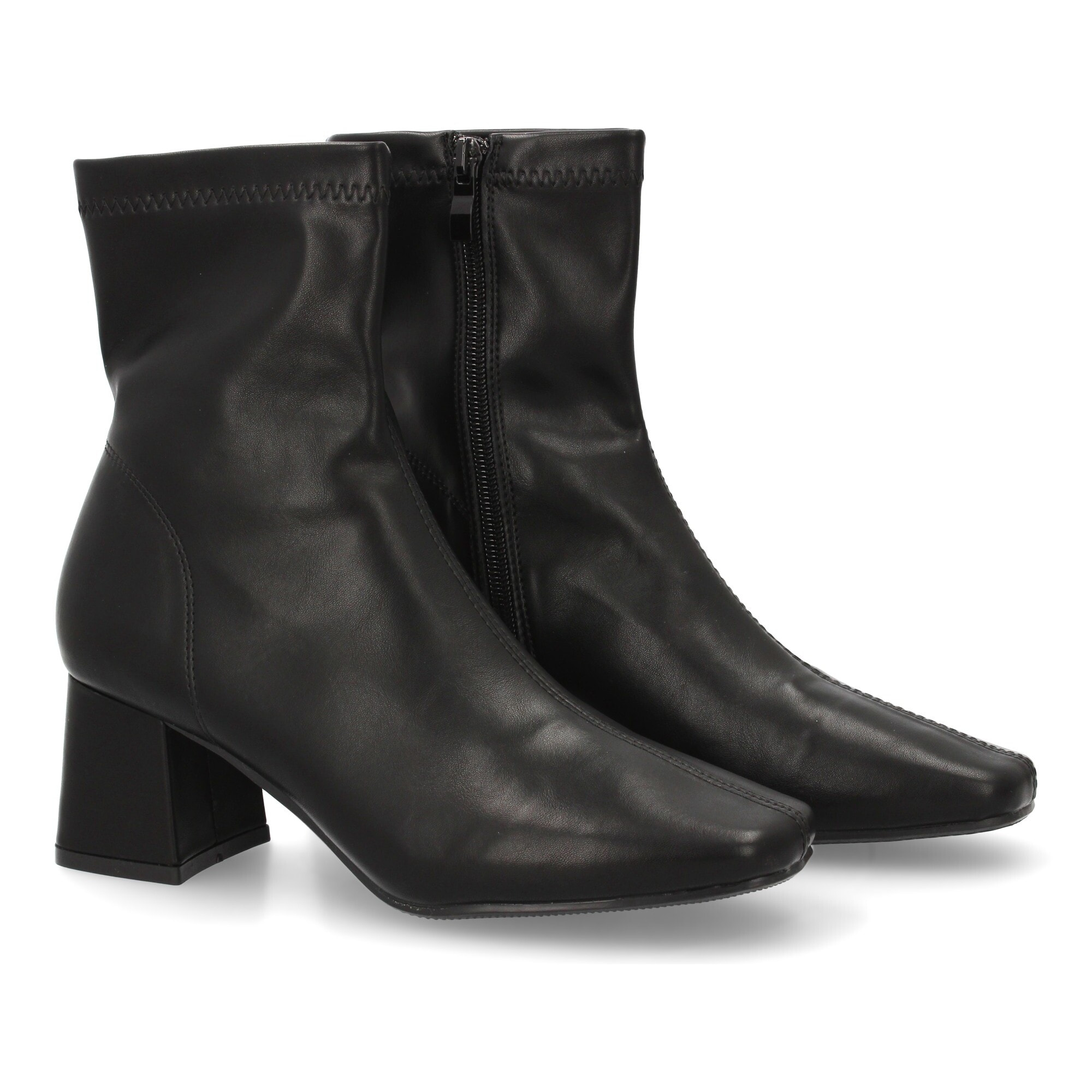 Botín caña media con tacón cuadrado