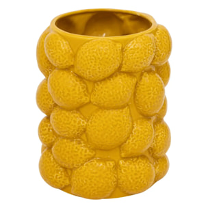 Vase citron "Yuca" céramique jaune H18cm
