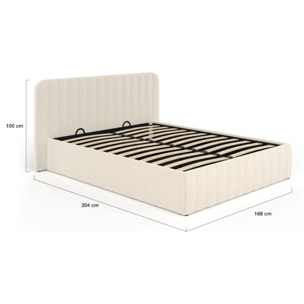 Lit coffre Valentina 140x190cm tissu bouclette