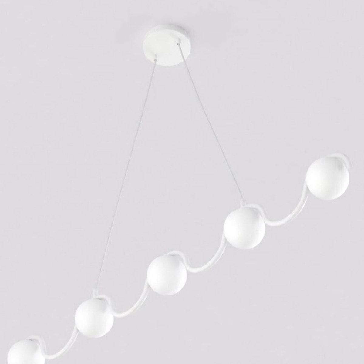 Lampada a sospensione Sinus in acciaio bianco