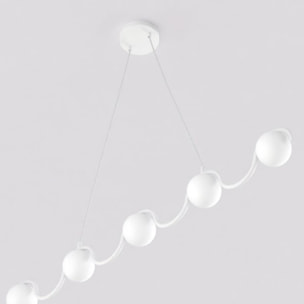 Lampada a sospensione Sinus in acciaio bianco