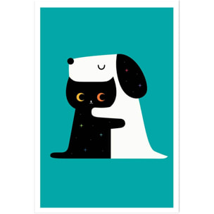 Affiche enfant calin ami ennemi  Affiche seule