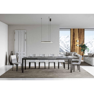 Mesa extensible 90x160/264 cm Everyday Evolution Cemento estructura Antracita