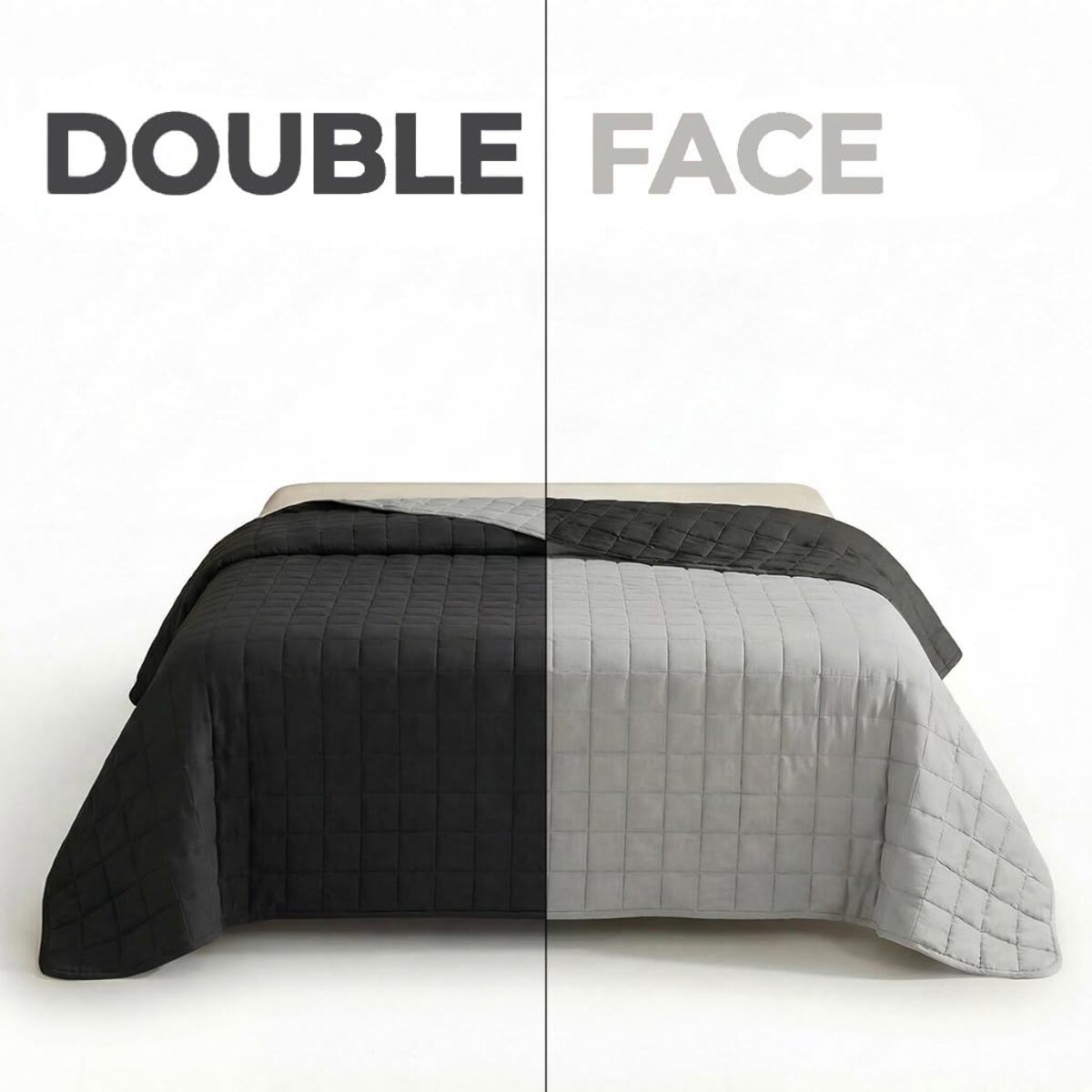 Copriletto una piazza e mezza estivo leggero double face 210x260 cm, trapunta estiva traspirante e morbida, coperta primaverile elegante e moderna, design reversibile per doppio stile, ideale per stagione calda, resistente e facile da lavare