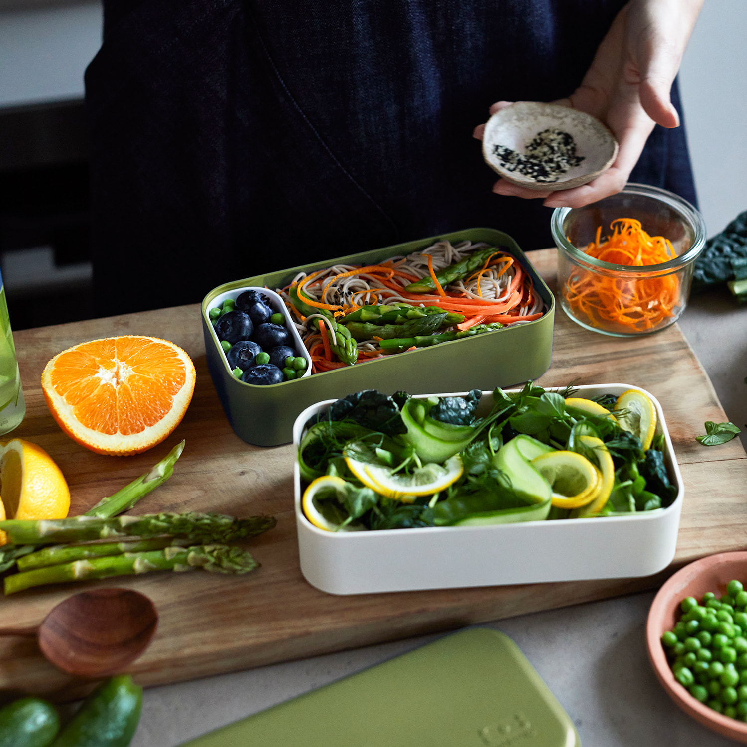 Lunch box 2 compartiments Original 1L Made in France Vert Olive