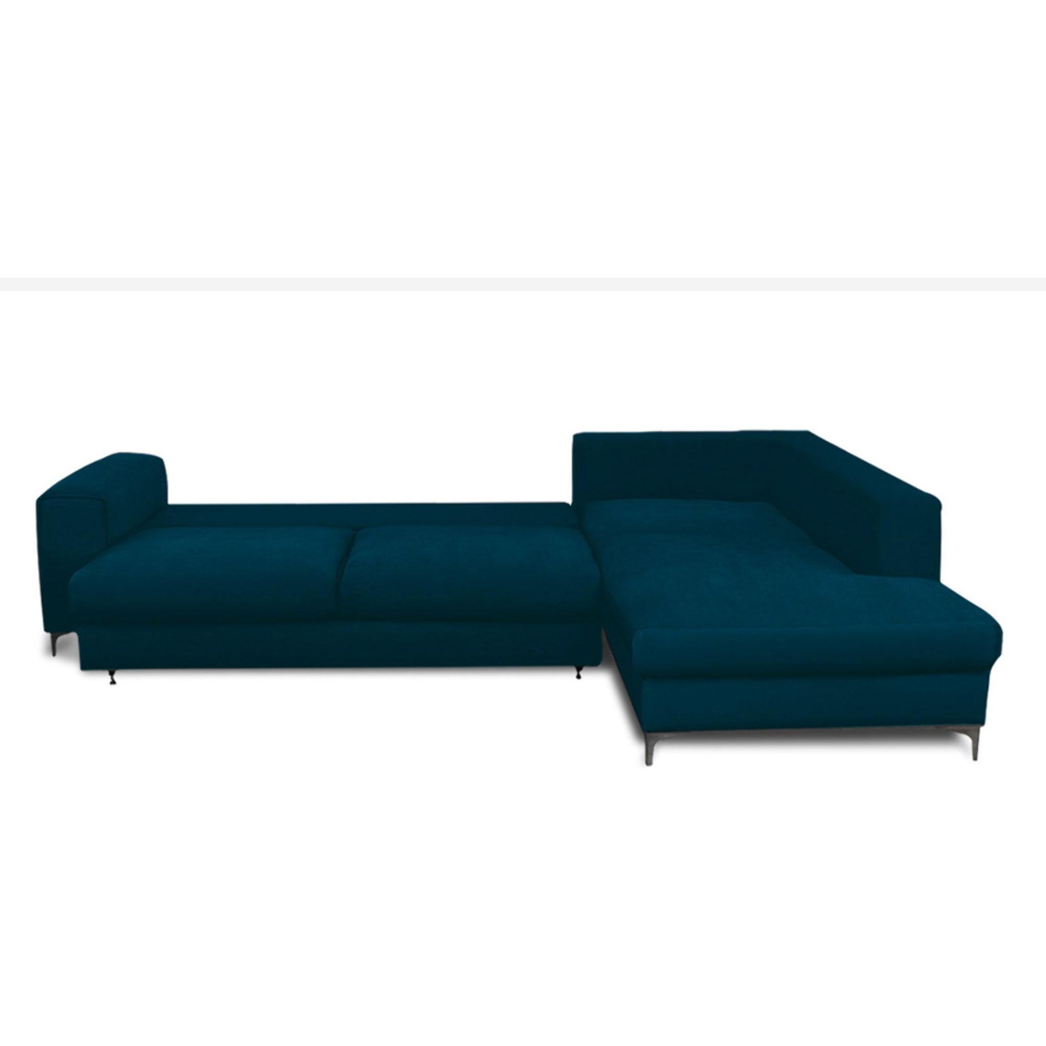 Canapé d'Angle Droit Velours Fiesole, 3 Places, Couchage Intégré, Coffre de Rangement, Housse Déhoussable