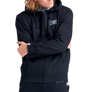 Chándal de invierno cepillado para hombre Leone Basic Vintage con capucha y cremallera