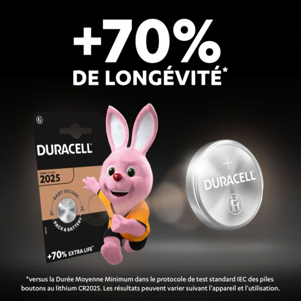 Pile DURACELL Lithium DL/CR 2025, pack de 2 unités