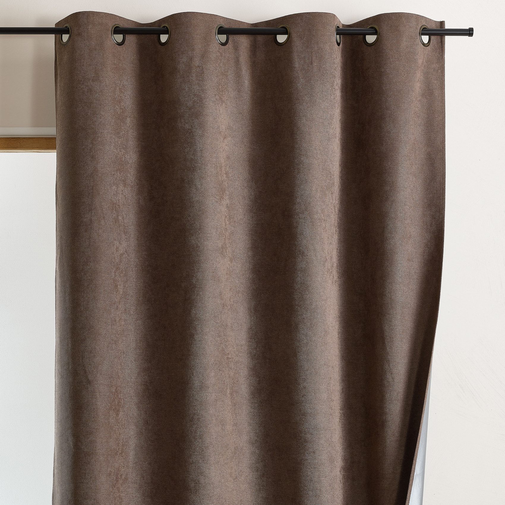 Rideau thermique occultant à œillets et réflecteur de chaleur - Marron Brun