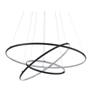 Suspension Tomasucci THREE RINGS, en acier et silicone, blanc
