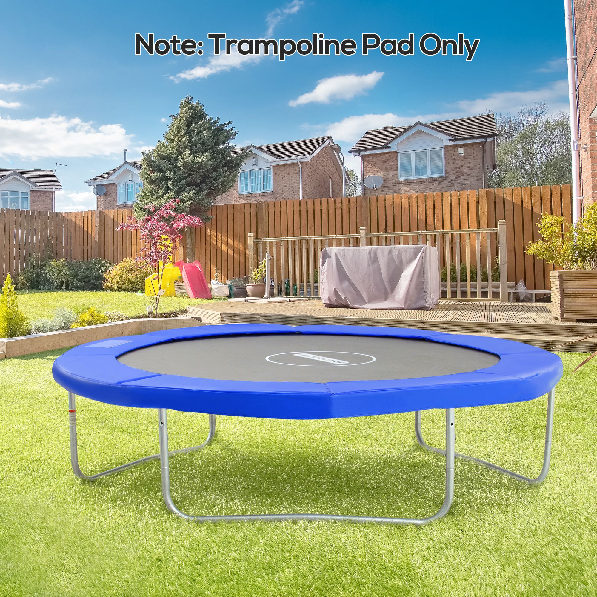 Couvre-ressort trampoline Ø 305 cm - coussin de protection des ressorts - rembourrage 1,5 cm - PVC bleu