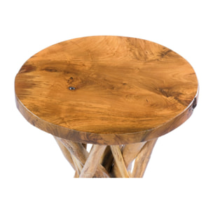 Tavolino Radix in Legno di Teak con Gambe Intrecciate
