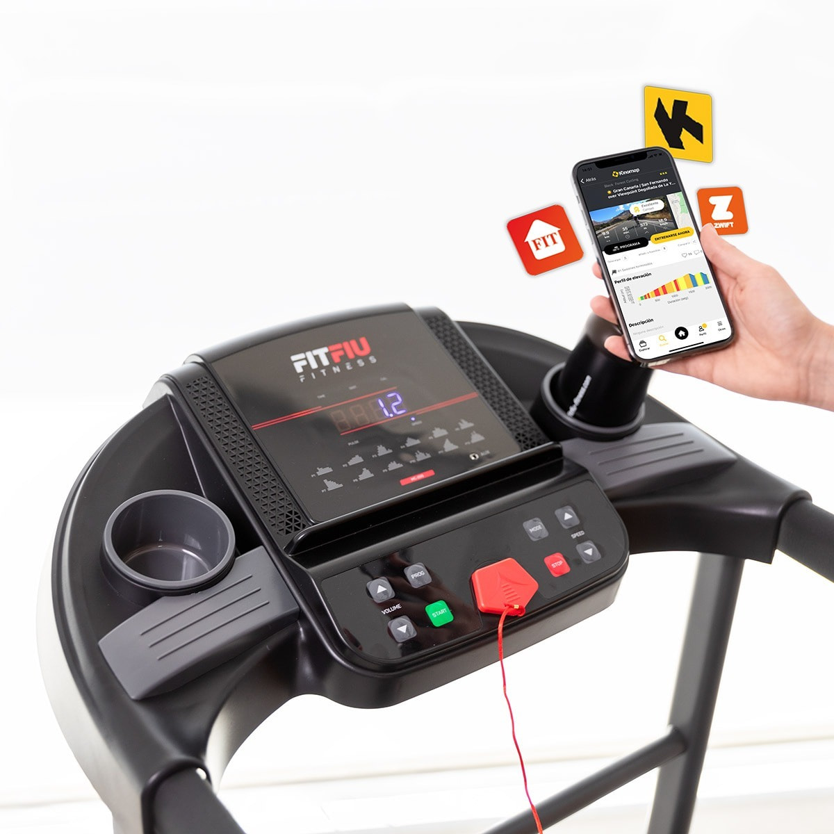 Cinta de correr plegable FITFIU 14km/h inclinación manual y pulsometro 1500w