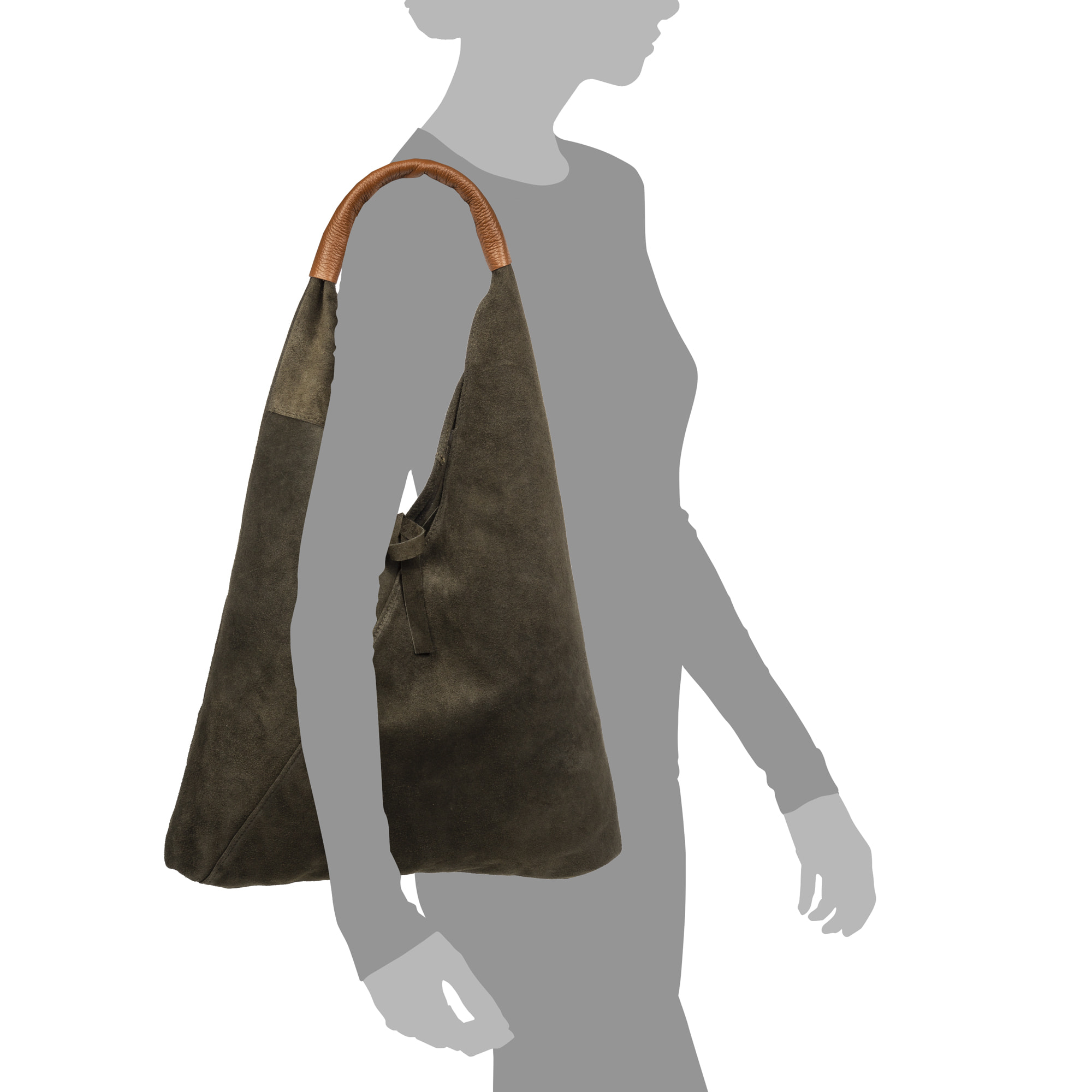 Agnana Bolso Shopper Mujer. Piel auténtica Gamuza y Dollaro.